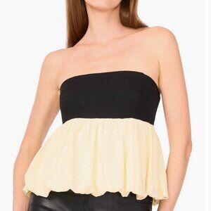 PARKER The Leia Bubble Hem Peplum Top NWT L